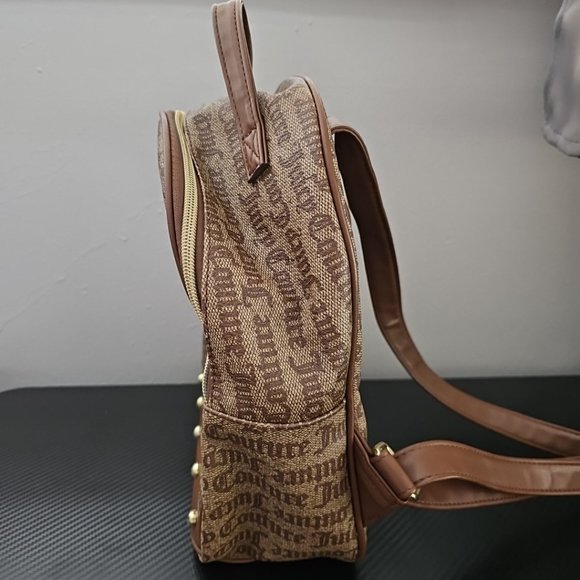 Juicy Couture Brown Canvas and Faux Leather Studded Mini Backpack main image 5
